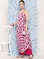 InWeave Women's Pink Fuchsia Japanese Art Strappy Set | Grocsy