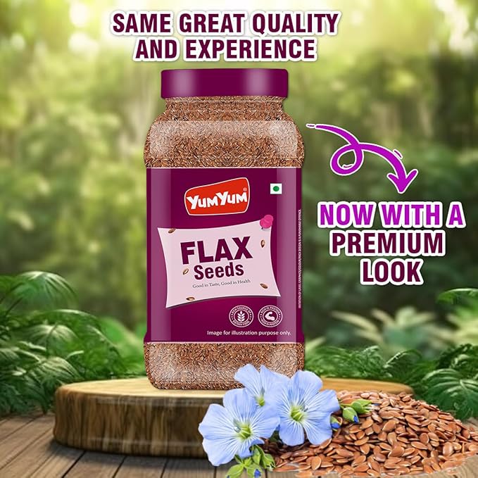 Yum Yum Roasted & Salted Flax Seeds Jar | Grocsy