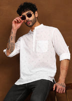 Fabmade Whisper Weave Linen Short Kurta | Grocsy