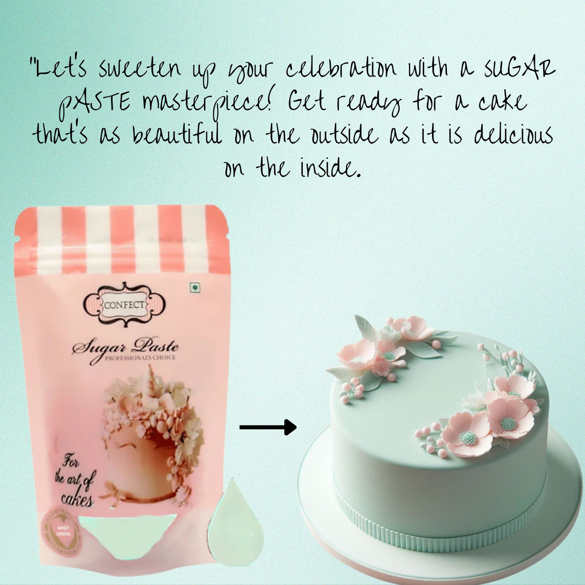 Confect Mint Green Fondant | Edible Sugarpaste | Grocsy