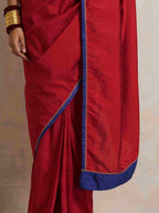 trueBrowns Red Silk Ready To Wear Saree | Grocsy