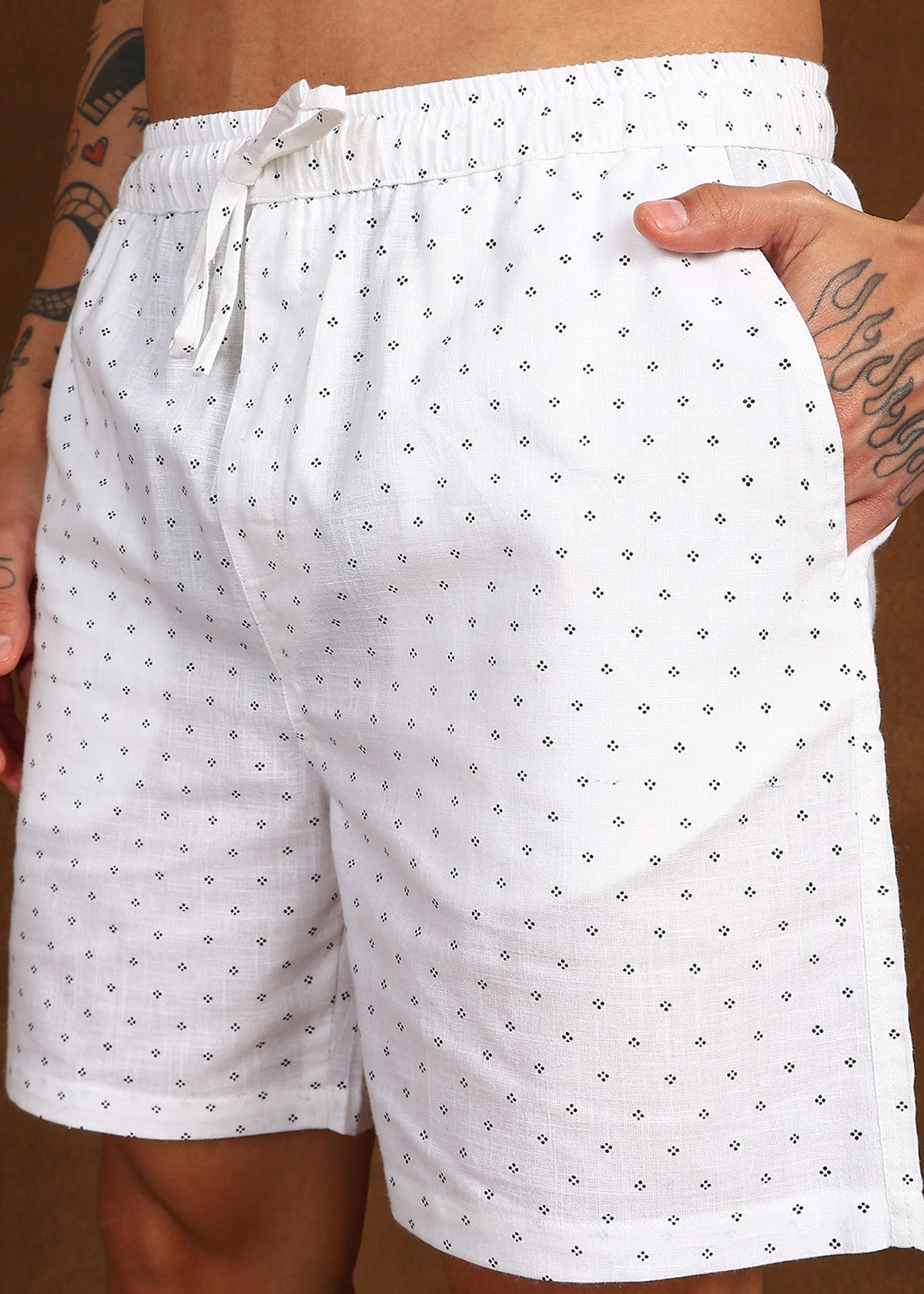 Fabmade Micro Print Casual Shorts | Grocsy
