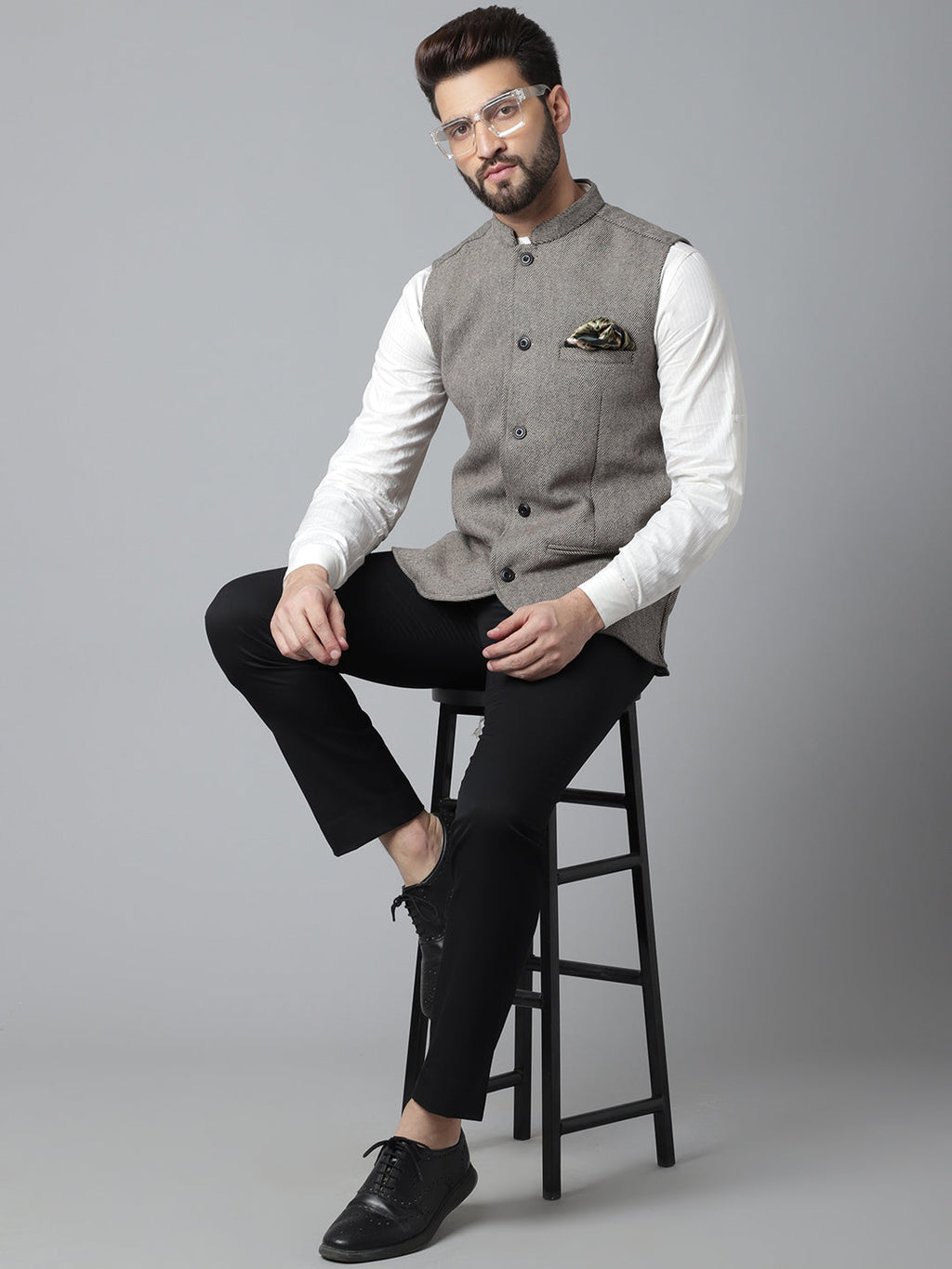 Even Apparels Men's Cream Pure Wool Nehru Jacket | Grocsy