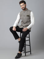 Even Apparels Men's Cream Pure Wool Nehru Jacket | Grocsy