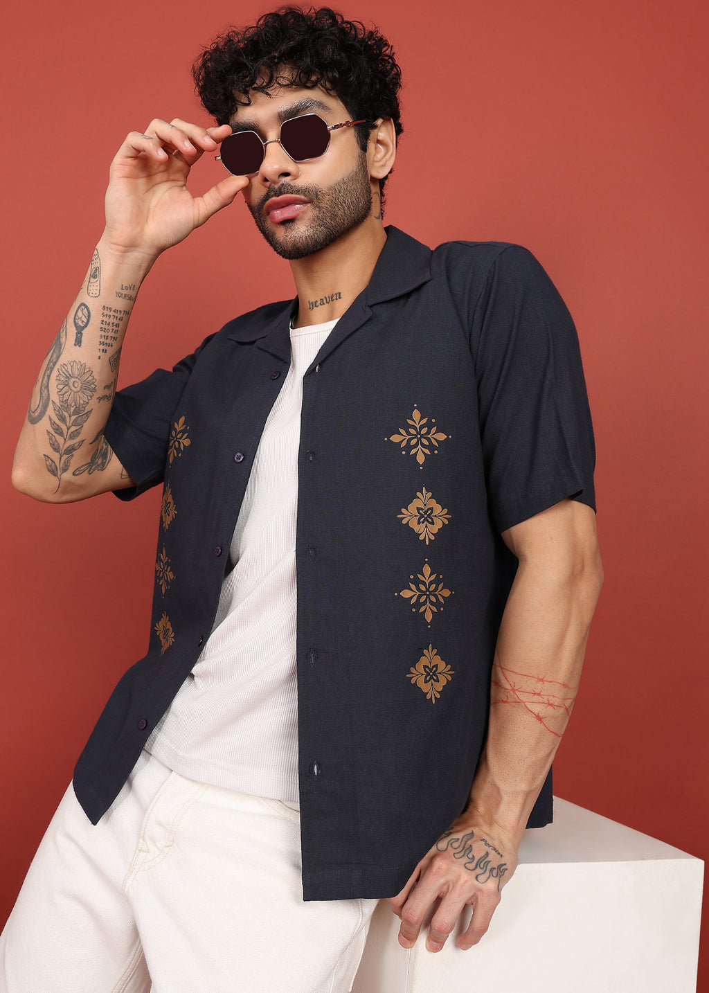Fabmade Midnight Bloom Printed Shirt | Grocsy