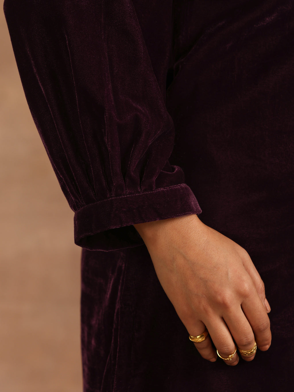 trueBrowns Wine Velvet Solid Co-ord Set | Grocsy