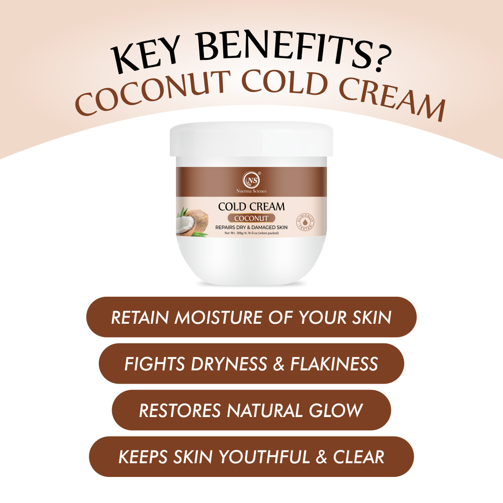 Nuerma Science Coconut Cold Cream For Winters To Repair Dry & Damaged Skin | Grocsy