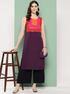 Ahalyaa Women Yoke Design Sequinned Crepe Kurta | Grocsy