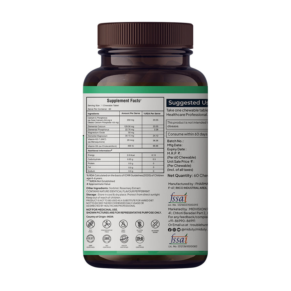 Miduty by Palak Notes Kids Calcium Chewables | Grocsy