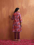 trueBrowns Purple Print Kurta Co-ord Set | Grocsy