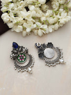 trueBrowns Silver Tone Handpainted Earrings | Grocsy