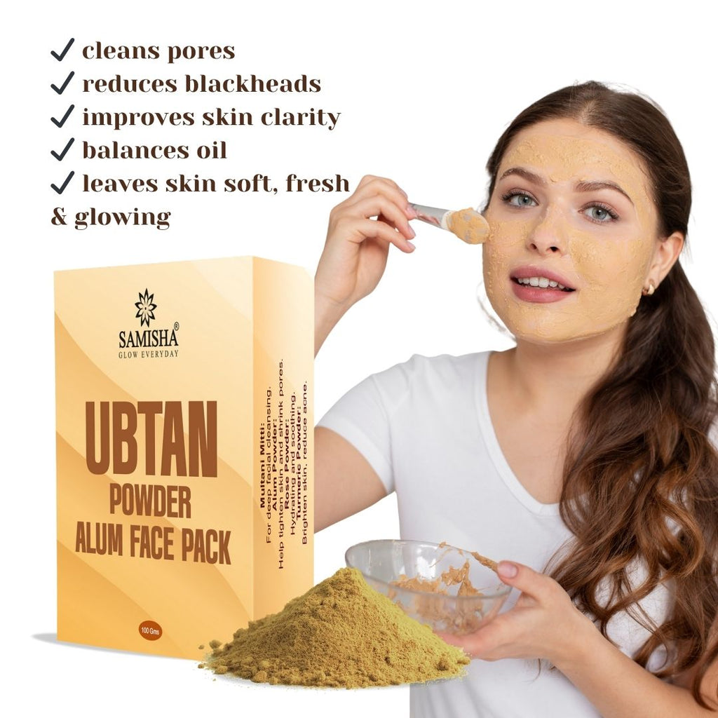 Samisha Ubtan Alum Face Pack With Rose – For Skin Tightening & Tan Removal | Grocsy