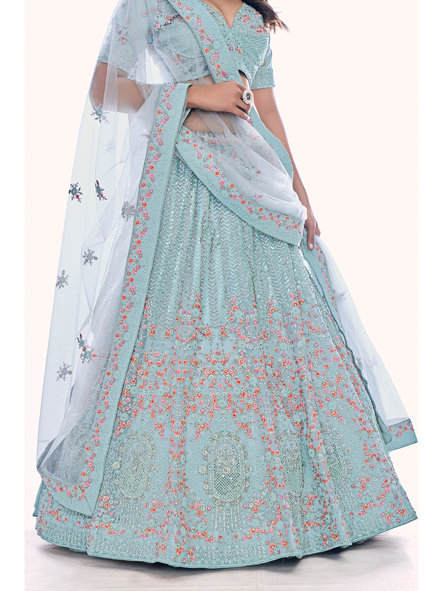 Myra Firozi Soft Net Embroidered Designer Lehenga Choli | Grocsy