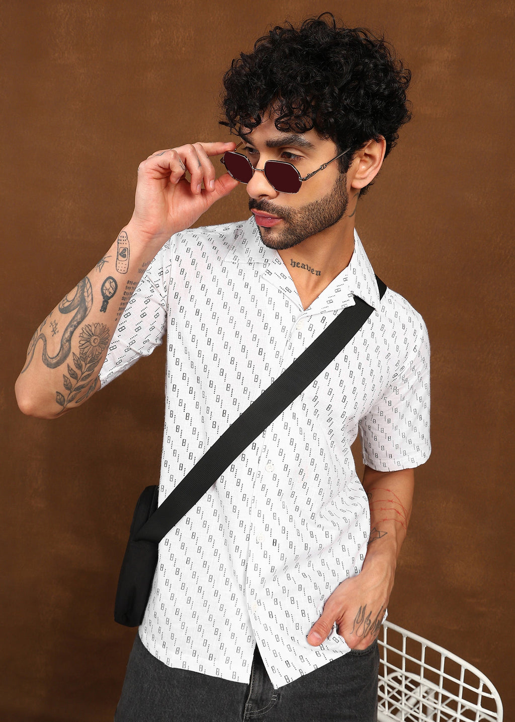 Fabmade Urban Dot Linen Shirt | Grocsy