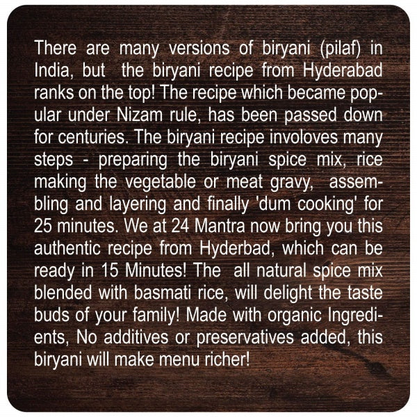 24 Mantra Organic Ready to Cook Biryani | Grocsy