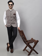 Even Apparels Men's Beige Pure Wool Nehru Jacket | Grocsy