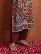 trueBrowns Cola Print Straight Kurta Set | Grocsy