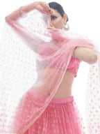 Myra Baby Pink Art Silk Designer Lehenga | Grocsy