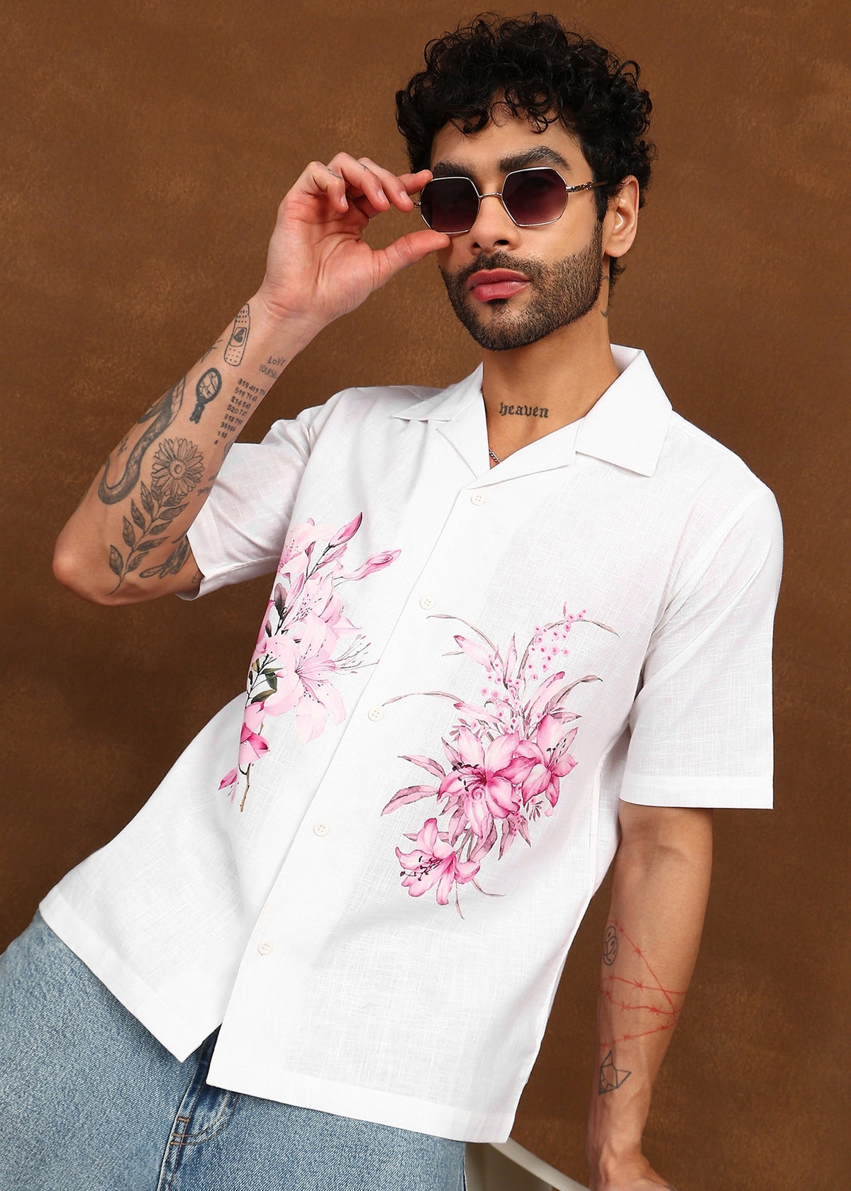 Fabmade Blush Bloom Resort Shirt | Grocsy
