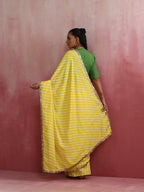 trueBrowns Lime Muslin Silk Saree | Grocsy