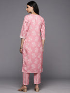 KSUT (House of Varanga) Pink Digital Printed Kurta Paired With Printed Straight Trouser | Grocsy