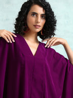 trueBrowns Wine Velvet Kaftan Kurta | Grocsy