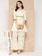 Ahalyaa Printed Cotton Tunic with Palazzos | Grocsy