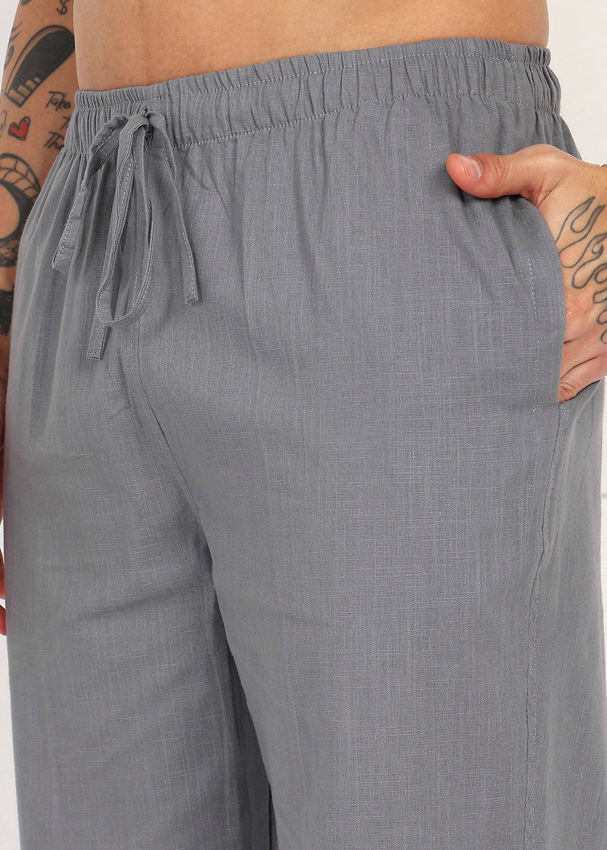 Fabmade Slate Grey Linen Pyjama | Grocsy