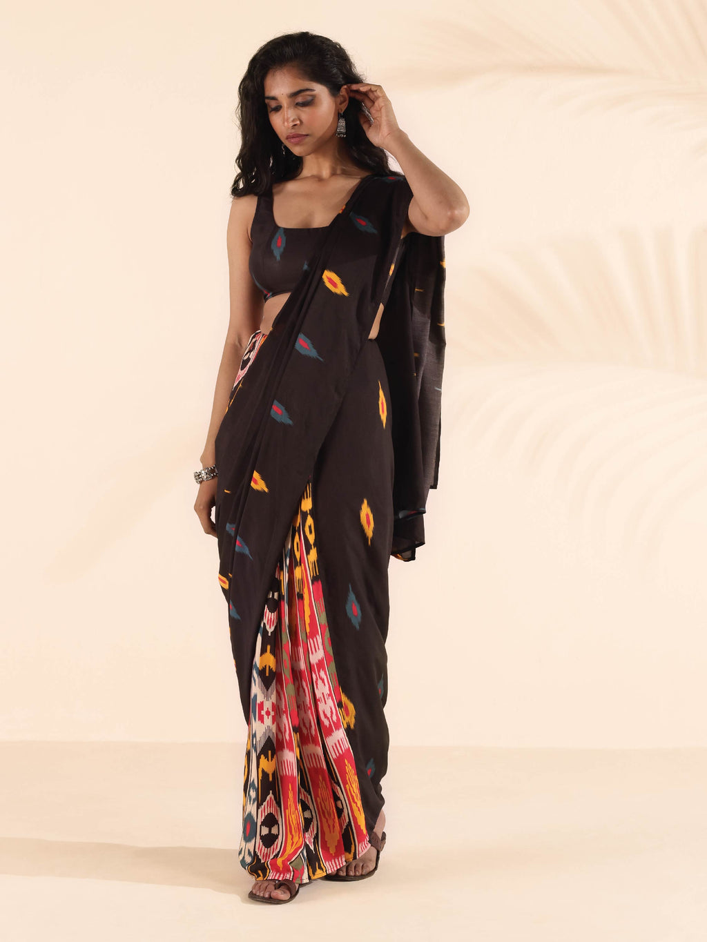 trueBrowns Cola Muslin Ikat Sleeveless Blouse | Grocsy
