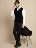 Even Apparels Men's Black Waistcoat with welt pockets | Grocsy