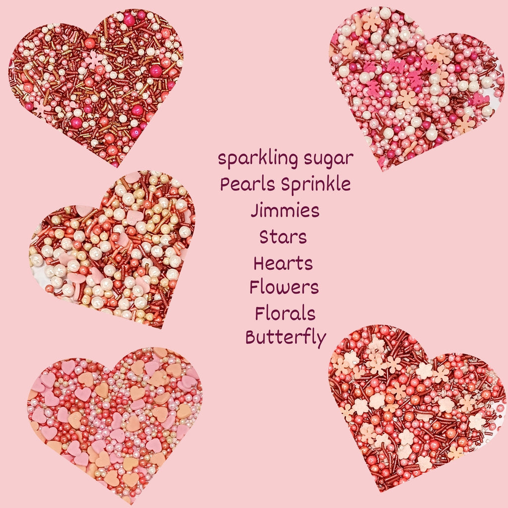 Confect Valentine Sprinkles | 10 Edible Decoration for Baking & Dessert | Grocsy