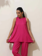 trueBrowns Pink Viscose Co-ord Set | Grocsy