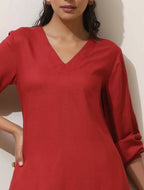 trueBrowns Maroon Viscose Co-ord Set | Grocsy