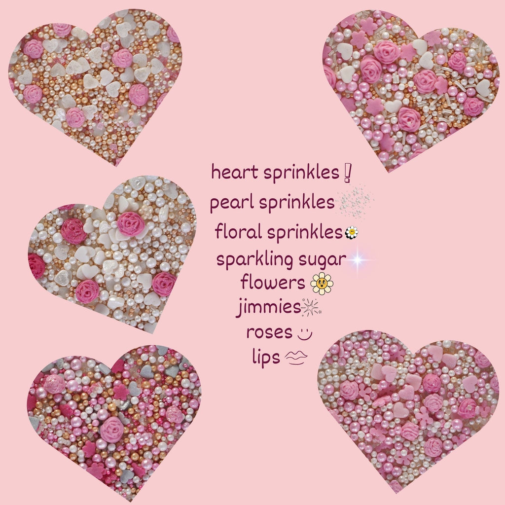 Confect Silver Hearts & White Pearls | Edible Mother's Day Sprinkles | Grocsy