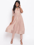 trueBrowns Pure Cotton Gota Slit Kurta Set | Relove | Grocsy