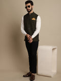 Even Apparels Men's Multi Mandarin Collar Waistcoat | Grocsy