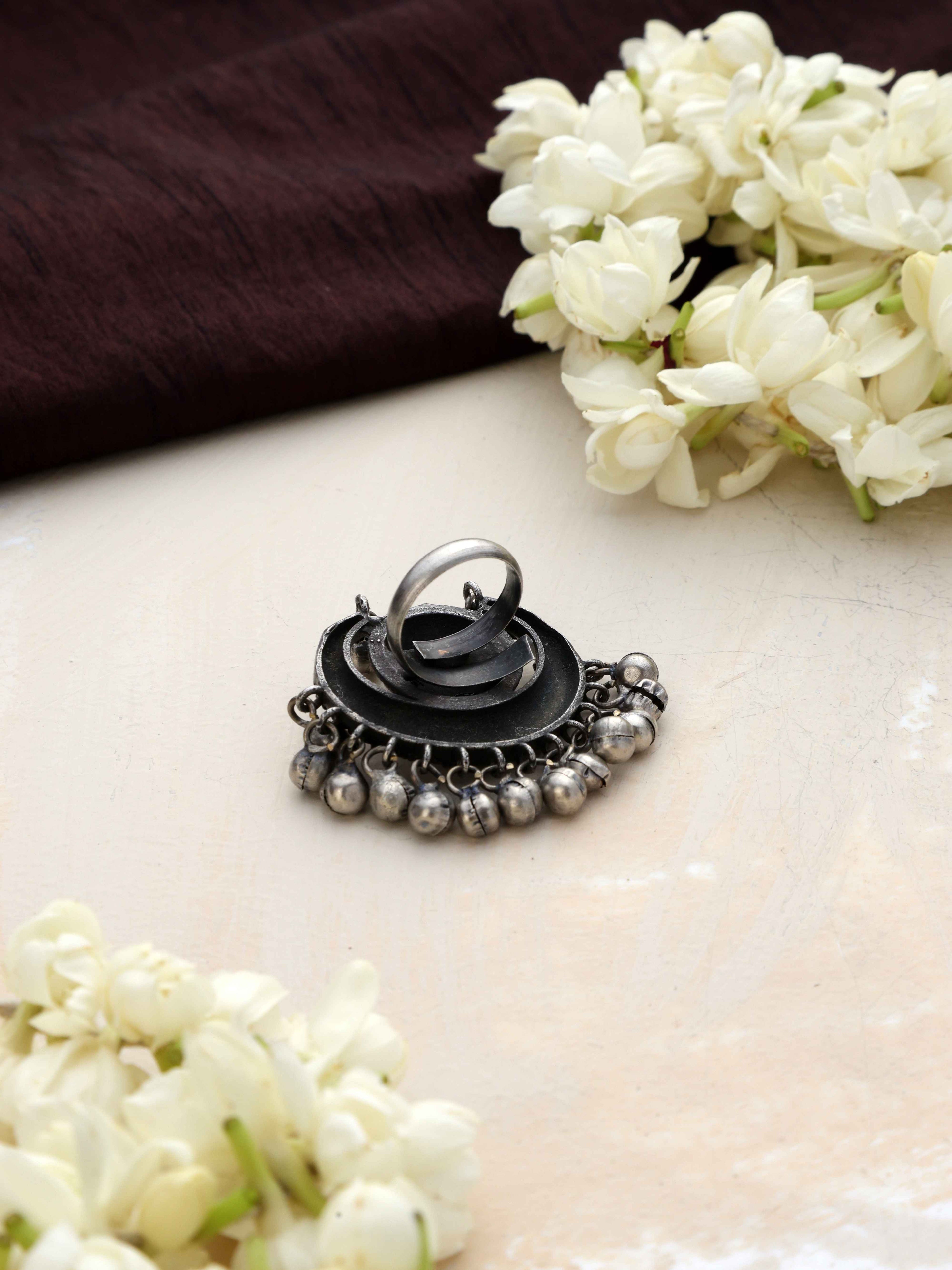 trueBrowns Silver Gold Tone Stone Ring | Grocsy
