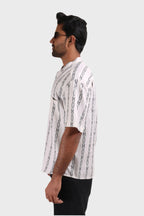 Xkind White Stripes Regular Fit Shirt | Grocsy
