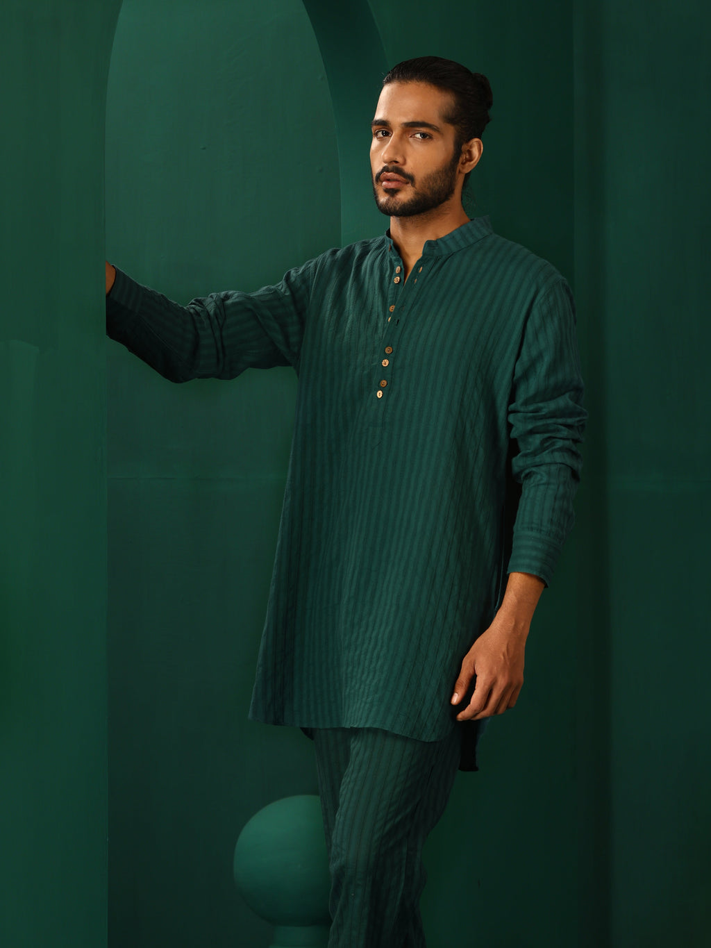 trueBrowns Men's Turquoise Dobby Co-ord Set | Grocsy