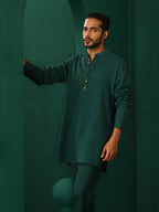 trueBrowns Men's Turquoise Dobby Co-ord Set | Grocsy