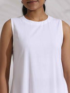 trueBrowns White Cotton Schiffli Tier Dress | Grocsy