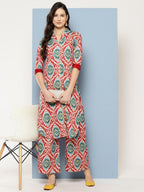 Ahalyaa Women Ethnic Motifs Printed Regular Gotta Patti Kurta with Palazzos | Grocsy
