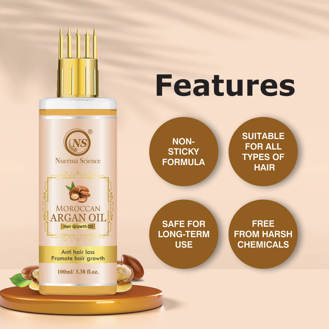 Nuerma Science Moroccan Argan Hair Oil | Grocsy