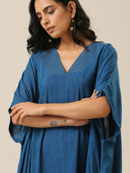 trueBrowns Classic Blue Panel Kaftan dress | Grocsy