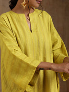 trueBrowns Lime Gold Cotton Oversized Round Co-Ord Set | Grocsy