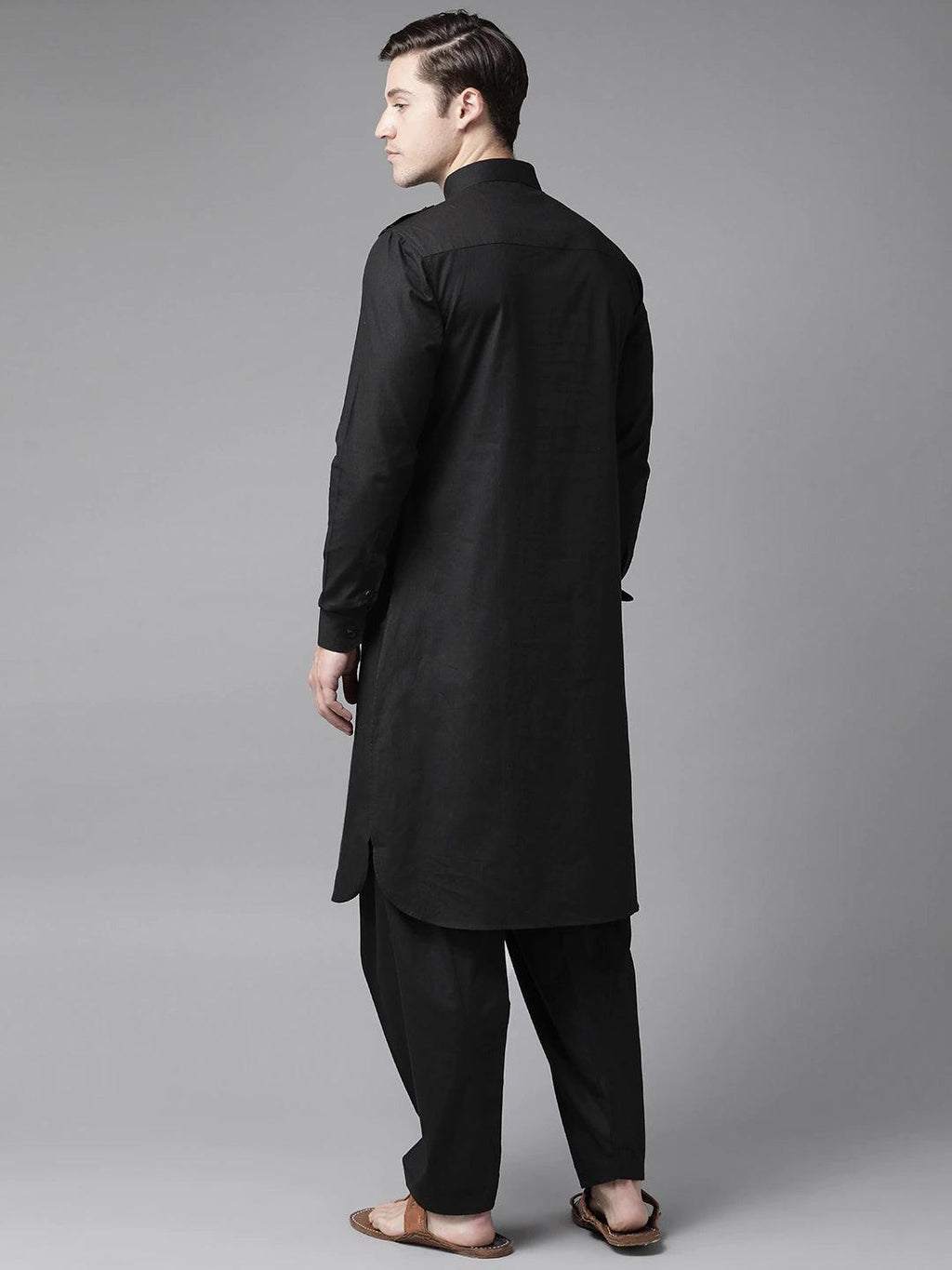 Fabmade Men Black Pathani Suits | Grocsy