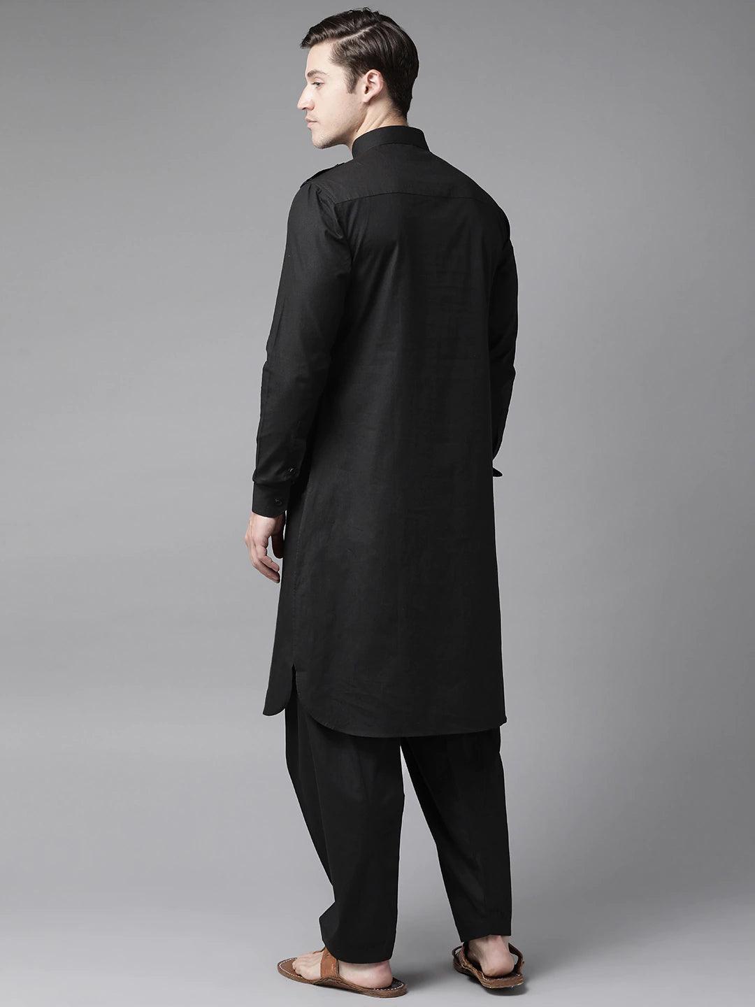 Fabmade Men Black Pathani Suits | Grocsy