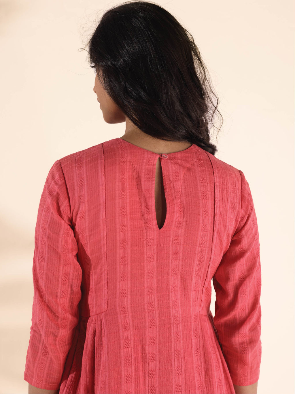 trueBrowns Pink Cotton Dobby Co-ord Set | Grocsy