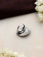 trueBrowns Silver Tone Circular Ring | Grocsy