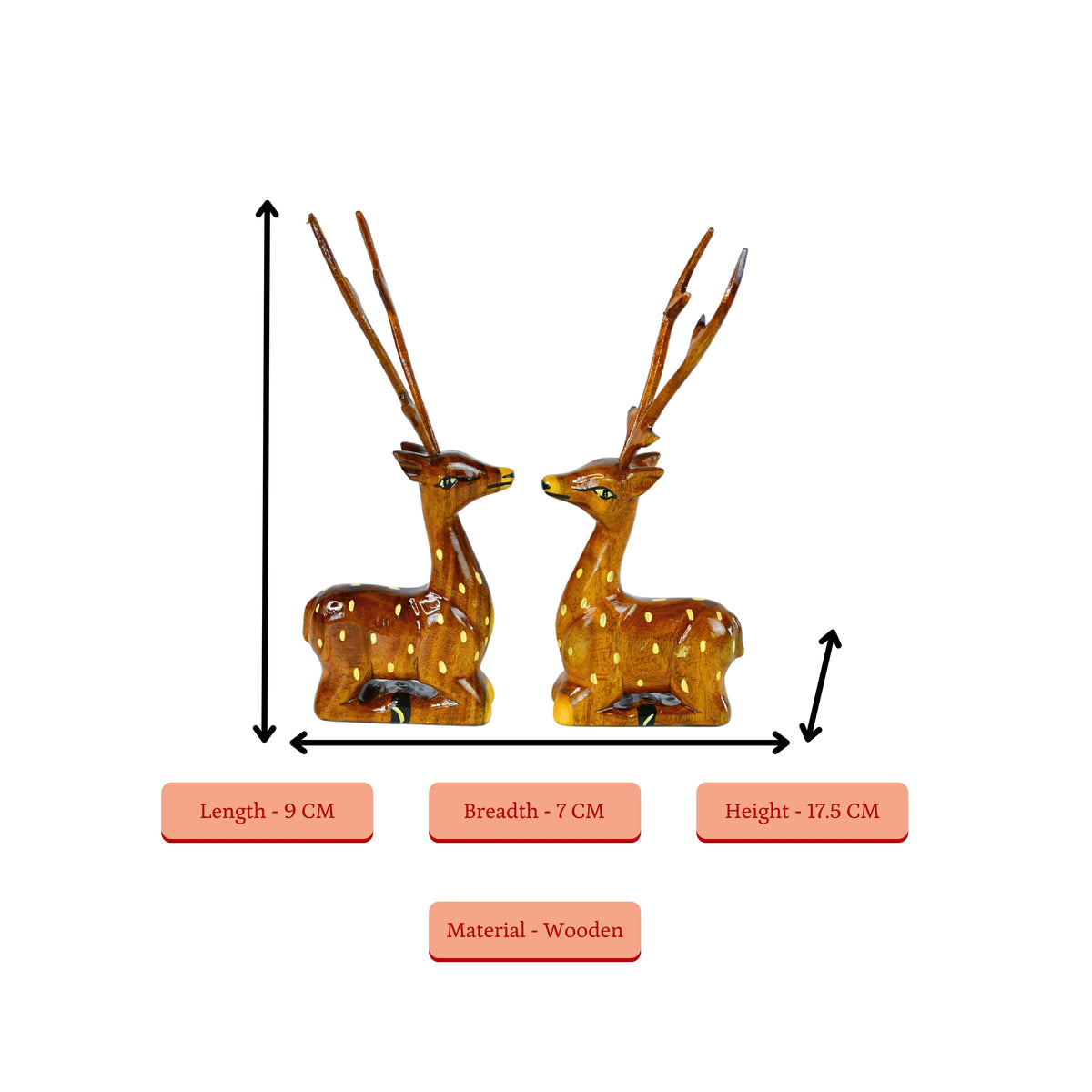 Sowpeace Pair of wooden sitting deer | Grocsy